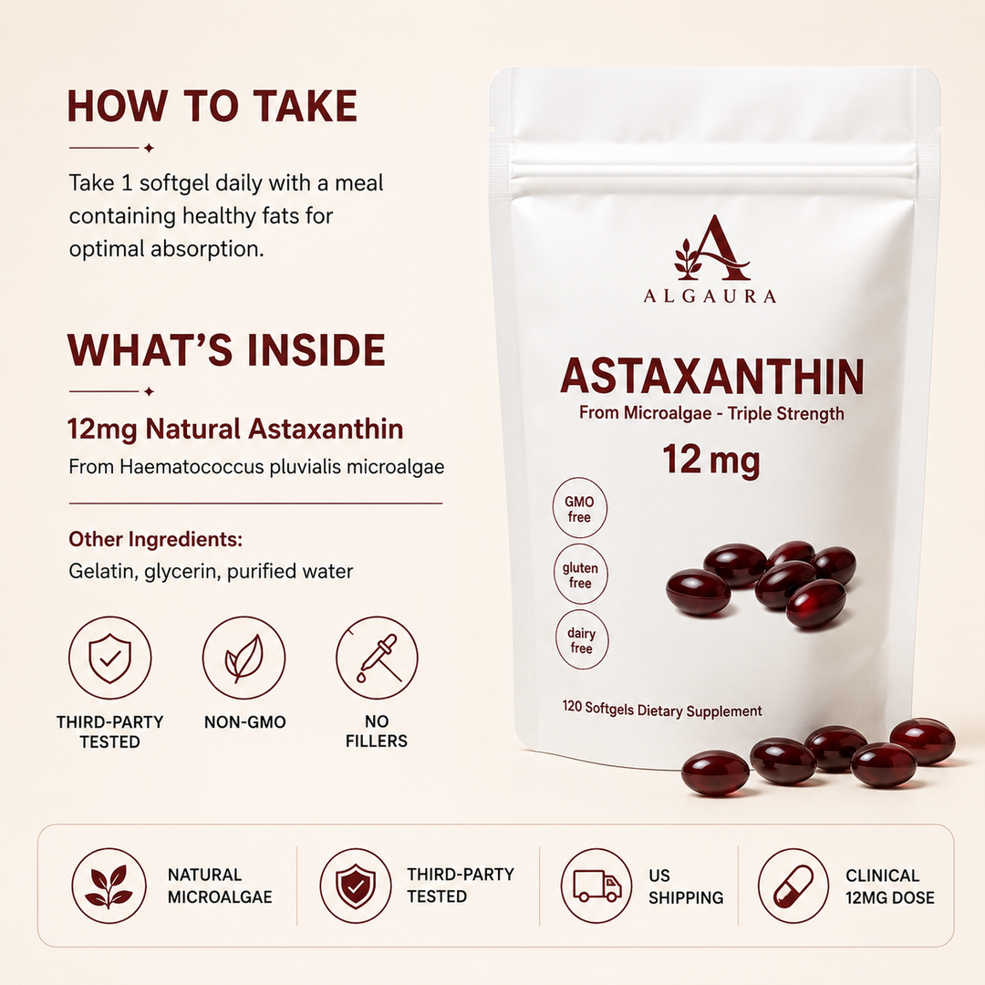 Algaura Astaxanthin 12mg – Firmer, Younger-Looking Skin