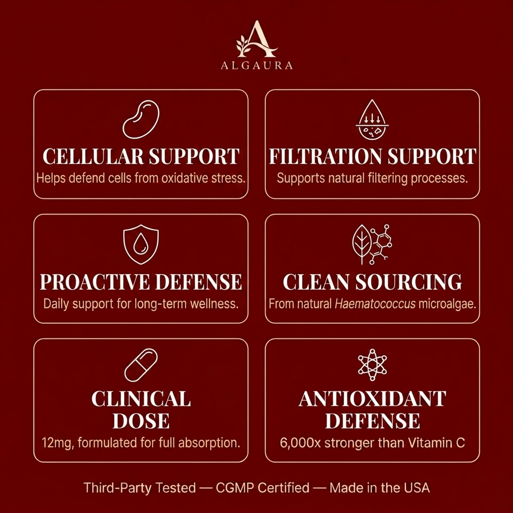 Algaura Astaxanthin — Daily Defense Against Oxidative Stress, Inside and Out